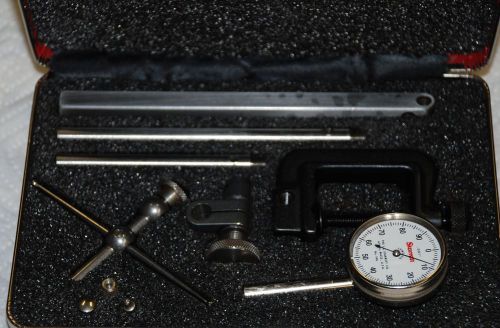 Starrett no. 196 unaveral back plunger dial indicator set  only slightley used for sale