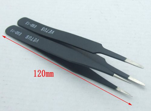2PCS IC SMD SMT Jewelry Non-magnetic Stainless Steel Tweezers Craft Plier Tools