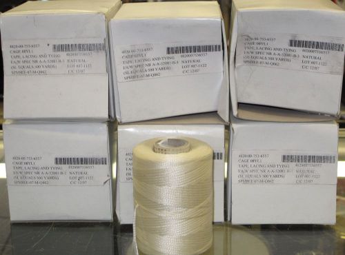 6 ROLL LOT NEW MILITARY SURPLUS 50LB WIRE HARNESS TAPE LACING &amp; TYING MILT43435