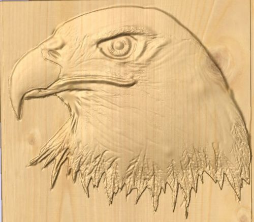 mach 3 toolpath Gcode 3d art relief cnc router 1/8 ball nose or 3mm eagle Detail