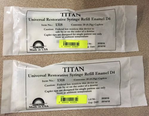 2x Horizon Titan Syringe Enamel Composite D4 1318 Expiration: 2014-10