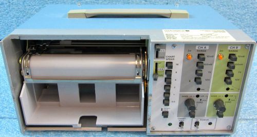 #2 soltec 4202 2-pen 2-channel portable pen strip chart recorder, analog - used for sale
