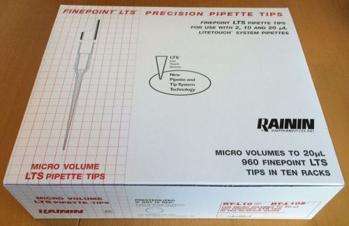 [10 Racks] Rainin RT-L10: 0.1-20uL LTS Racked Pipette Tips (96 tips/rack)