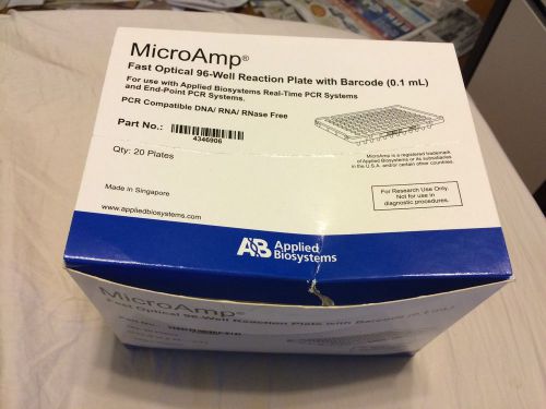 Box of 19 ABI MicroAmp Fast Optical 96-Well Reaction Plate with Barcode, 0.1 mL