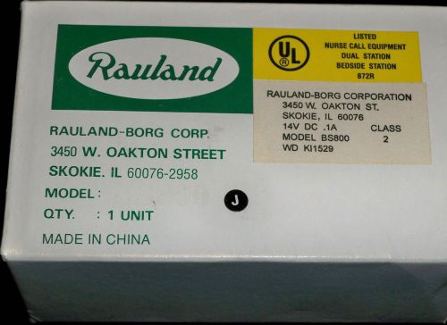 Rauland - Borg Responder 4000 BS800 Nurse Call Duel Bed Station, 872R NEW SEALED