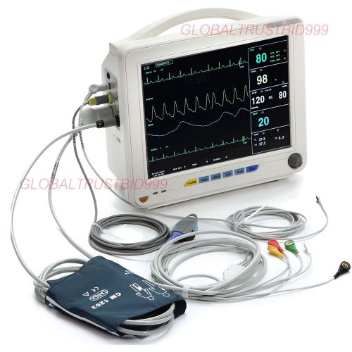 *ccu icu patient monitor 6 parameter vital sign ecg nibp resp temp spo2 pressure for sale