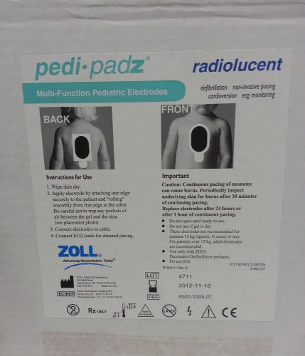 Zoll 8900-1005-01 Pedi Padz Radiolucent Solid Gel Multi-Funtion Electrodes Bx06