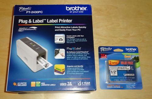 Brother P-Touch PT-2430PC Label Thermal Printer bundled with bonus cartridge