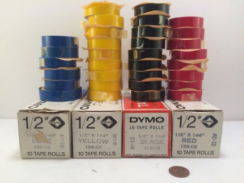 Vintage Dymo Tape Rolls Lot of 32 For Tapewriters NEW! 1960s Made In USA