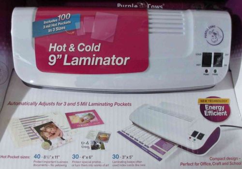 Purple Cows Hot &amp; Cold Laminator 100 Pockets Included Worldwide Shipping