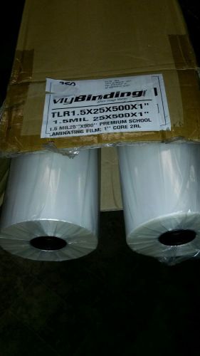 1.5 mil 25&#034;x500&#039; premium school laminating film 1&#034; core free shipping 2 pack for sale