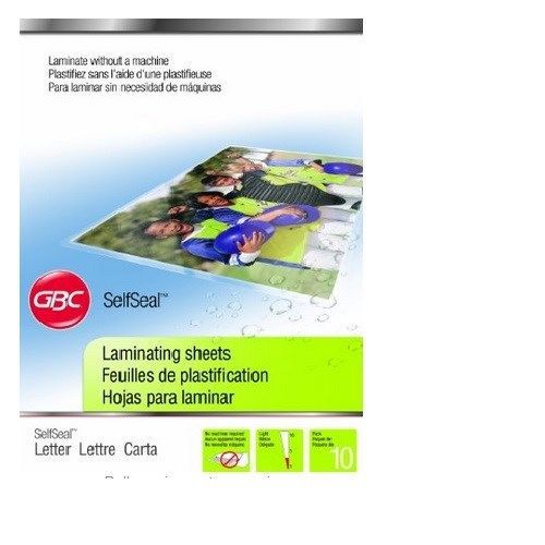 Swingline 9 x 12 Self Seal Laminating Sheets Letter Size Single Sided - 10 Pack