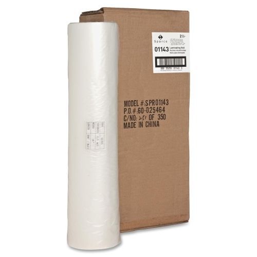 Sparco 01143 laminating roll 1.5 mil 1in core 18inx500&#039; 2/ct clear for sale