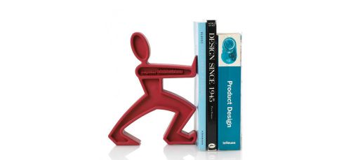 james THE bookend in Red for holding large medium books, CDs on your shelves