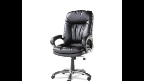 Oif 3715 Executive High-Back Swivel/Tilt Leather Chair, Black