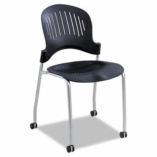 Safco Zippi Plastic Stack Chair, 18-3/4w x 21-1/2d x 33-1/2h, Black (SAF3385BL)