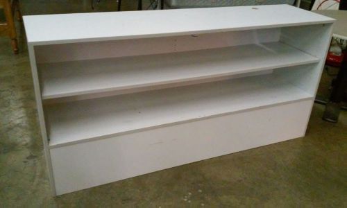 White Sturdy Retail Check Out Counter Cabinet with storage Cashier POS