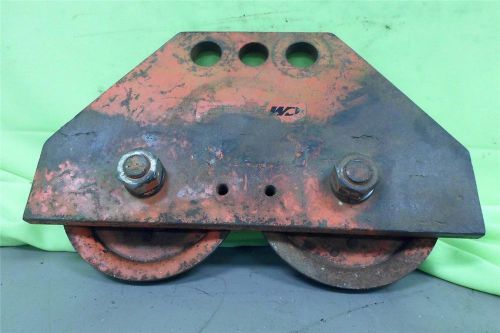 Columbus mckinnon/cm beam trolley parts, mounting plate 7&#034; x 13&#034;, 2) 4.5&#034; wheels for sale