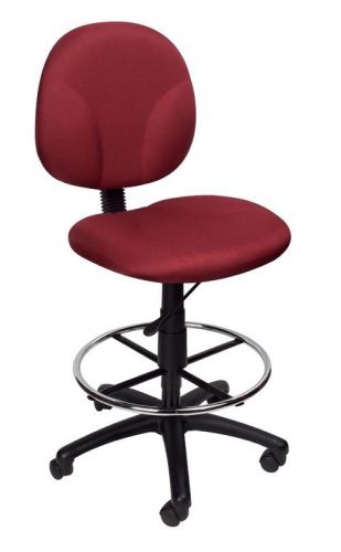 B1690 BOSS BURGUNDY FABRIC DRAFTING STOOLS WITH FOOTRING