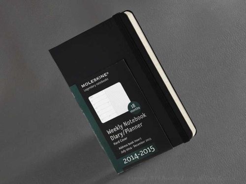 Moleskine 18 month 2014-2015 small pocket-sized weekly planner hard 3 1/2 &#034; x 5 1/2 &#034; for sale