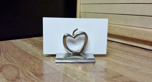 Apple Chrome Metal Business Card Holder and Paperweight