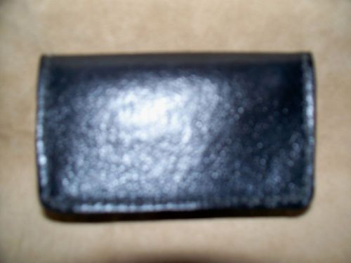 NEW HANDTOOLED BLACK TEXTURED LEATHER BUSINESS CARD CASE