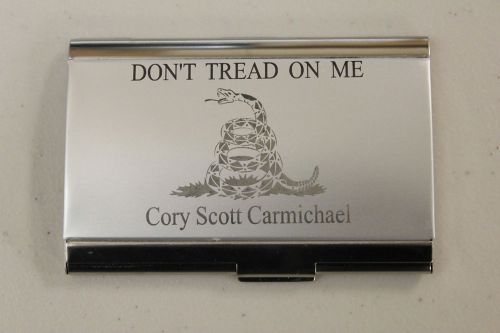 DON&#039;T TREAD ON ME WITH CUSTOM PERSONALIZED NAME  BUSINESS CARD CASE  HOLDER  NEW