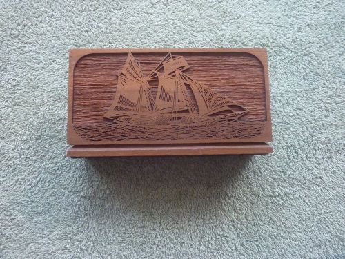 LETTER HOLDER Laser Engraved Wood Sail Boat