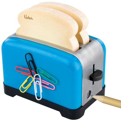 NEW Toaster Desk Accessory - Sticky Notes Paperclips Pencil Sharpener Organizer