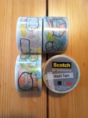 4 Scotch Expressions Washi Tape 1.18 In X 393 In (10.9yd) Each! FREE SHIPPING!!