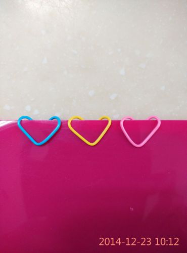 3 mini metal Heart Paper Clip - 1cm x 1cm - multi color handicraft