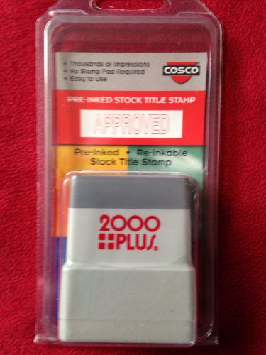 Approved pre-inked stock title stamp in red cosco 2000 plus, re-inkable stamper for sale