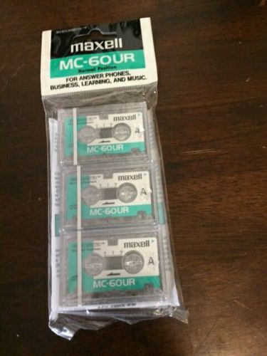 BRAND NEW MAXELL MICROCASSETTE PACK OF 3  MC-60UR  FREE SHIPPING