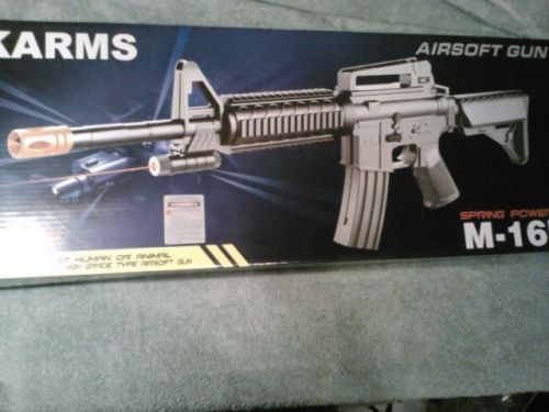 New Air Soft M-16B Gun w/Laser sight pointer Airsoft comes w/FREE 6mm BBs