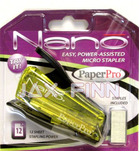 Nano® Paper Pro® Mini 12 Sheet Stapler: Chartreuse