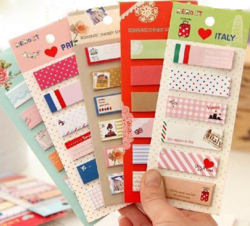 Lovely Post It Bookmark Writing Marker Memo Flags Index Notepad Tab Sticky Notes