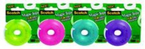 3M Scotch Magic Tape with Donut Dispenser Assorted Colors