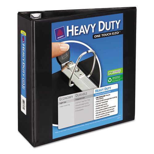Heavy-Duty View Binder with One Touch EZD Rings, 4&#034; Capacity, Black