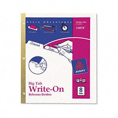 Avery Dennison 23-078 Big Tab Write-on Dividers With Erasable Tabs - 8