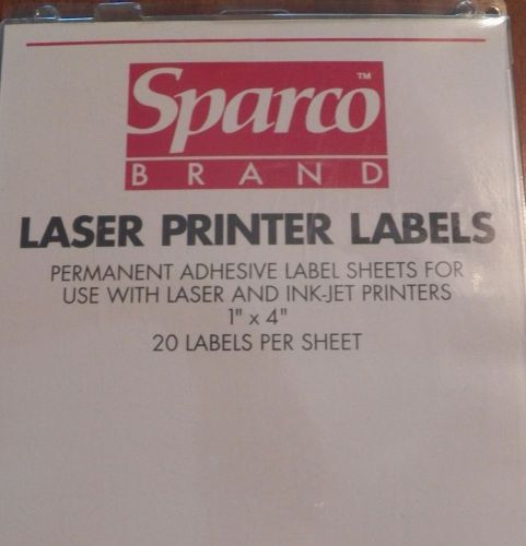 Sparco Laser/Ink Jet PRINTER LABELS Self-Adhesive Labels 1&#034; x 4&#034;