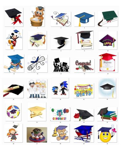30 Square Stickers Envelope Seals Favor Tags Graduation Buy 3 get 1 free (g1)