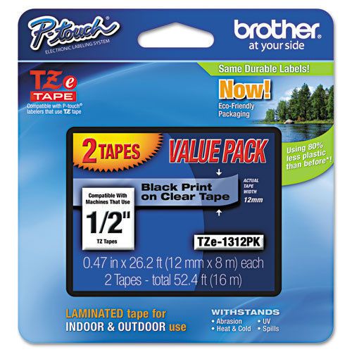 Brother international tze1312pk label tape - 0.50&#034; width for sale