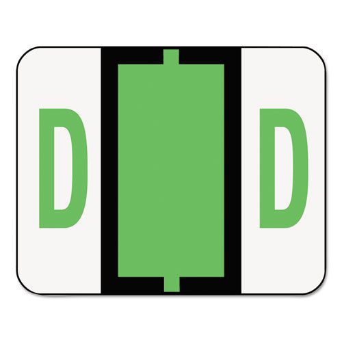 A-Z Color-Coded Bar-Style End Tab Labels, Letter D, Light Green, 500/Roll