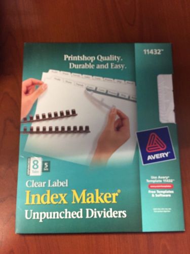Avery Dennison Ave-11432 Index Maker Clear Label Divider 8 X Tab Blank Unpunched