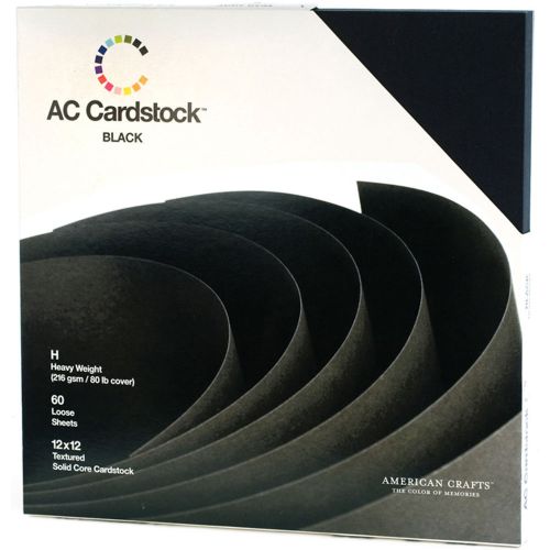 American Crafts Seasonal Cardstock Pack 12-in x 12-in 60/Pkg Black AC712P12-60