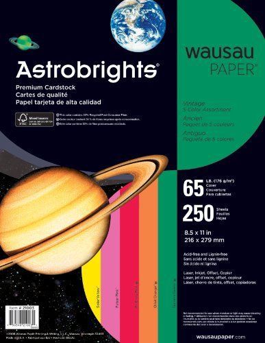 Wausau Paper Astrobrights Card Stock - For Inkjet, Inkjet Print - (wau21004)