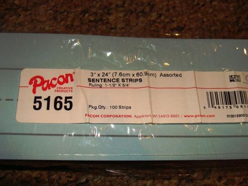 NEW...PACON...3&#034; X 24&#034; SENTENCE STRIPS...100 COUNT PACK...1.5&#034; x .75&#034; RULING....