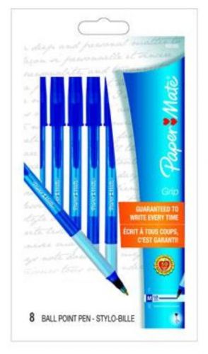 Sanford Paper Mate Write Bros. Stick Pen Medium 8 Count Blue
