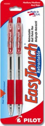 Pilot Ballpoint Pen Eztch Retractable Medium Red 2 Pack