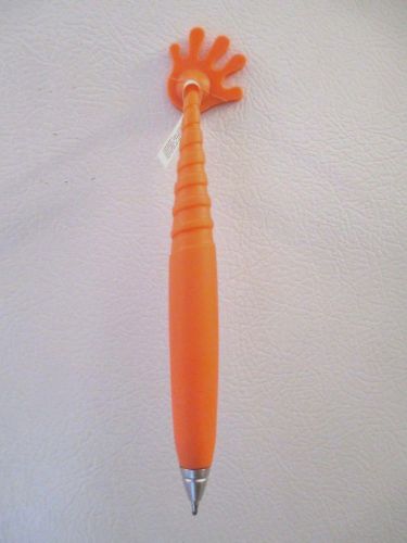 Orange waving hand magnetic wiggle pen, blue ink - great gift for early grades for sale
